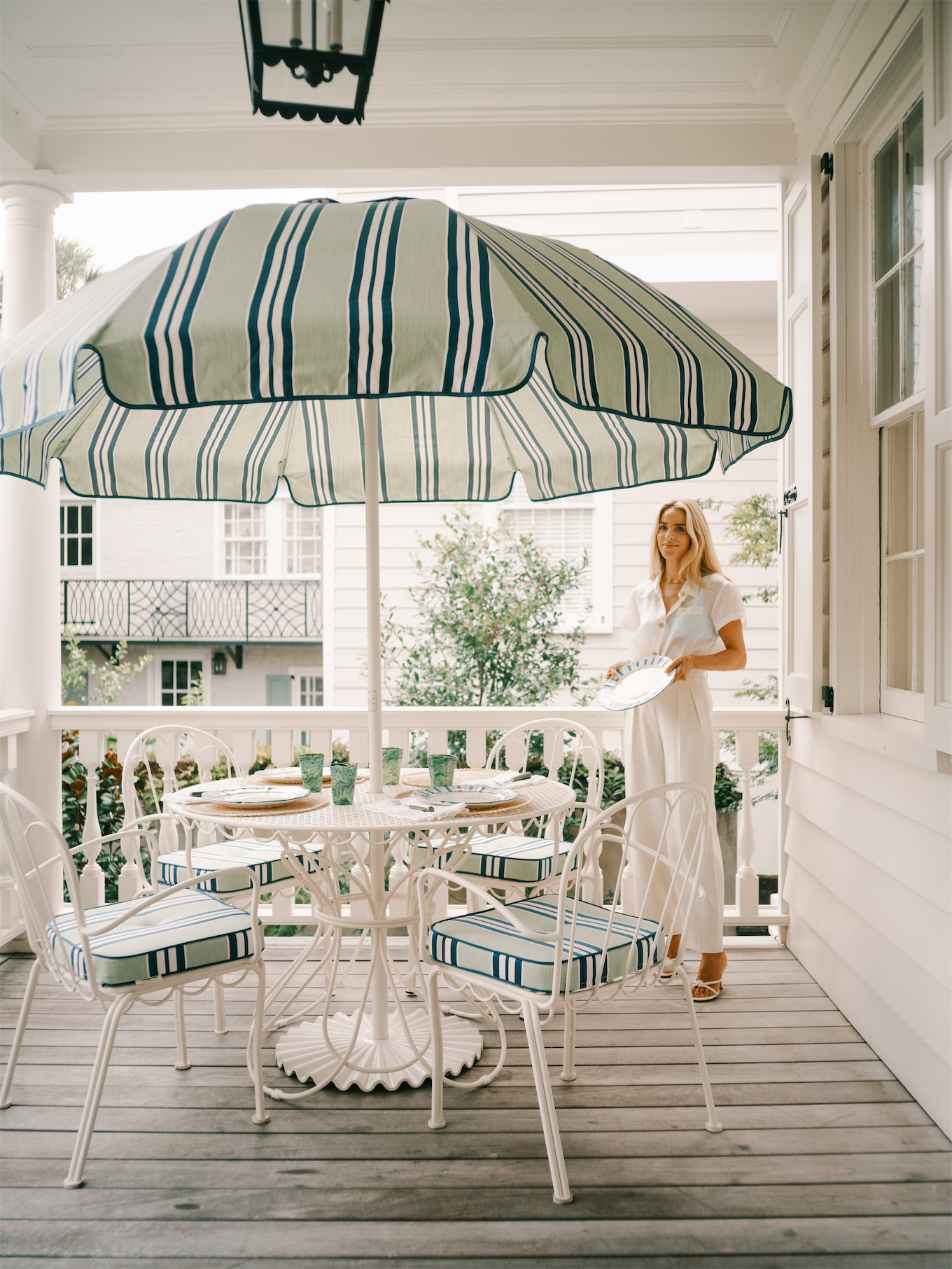 business and pleasure co blue green stripe pool towels outdoor cushions sun umbrellas coolers