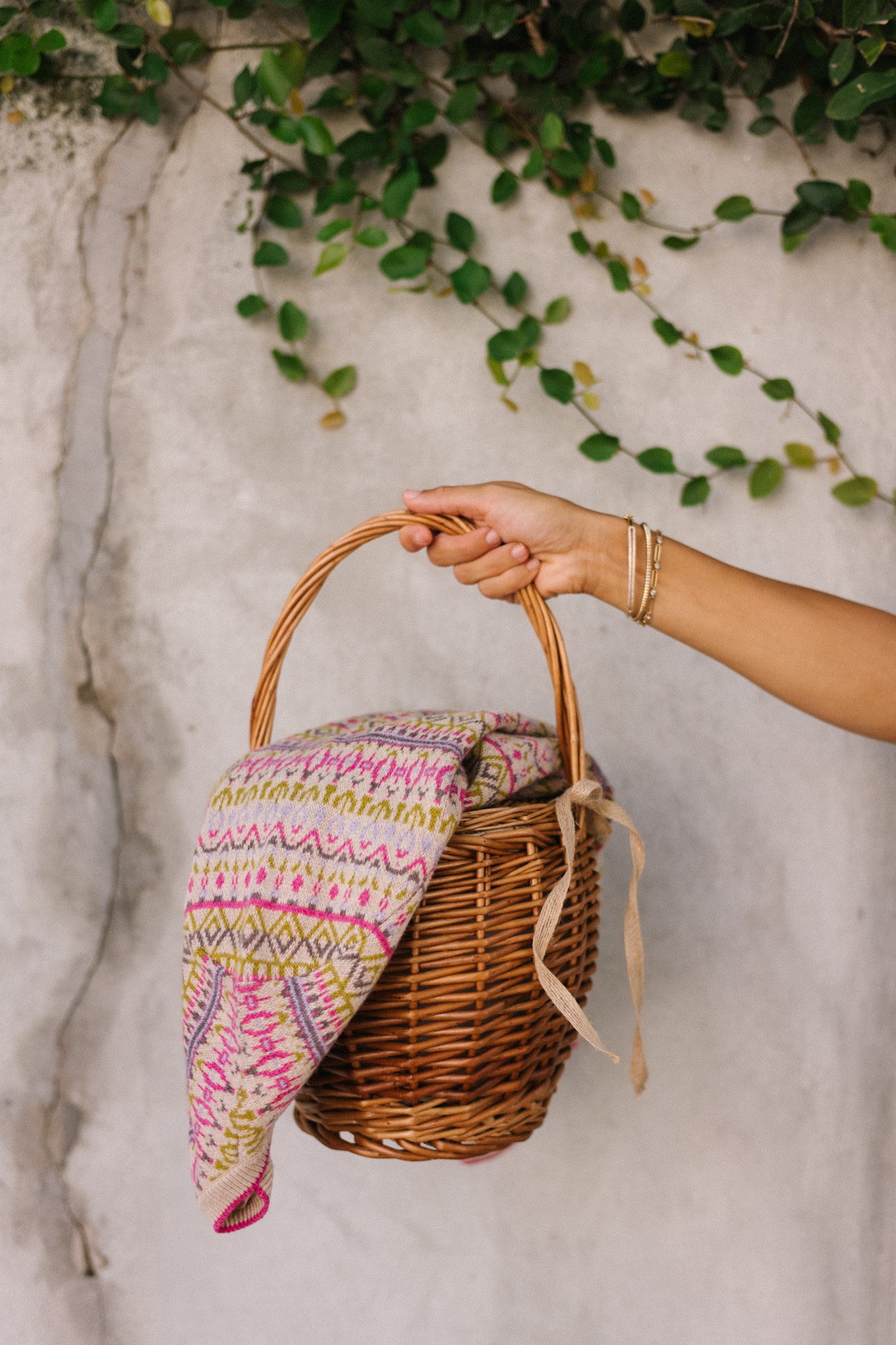 pink green tan geometric patterned cashmere knits for fall