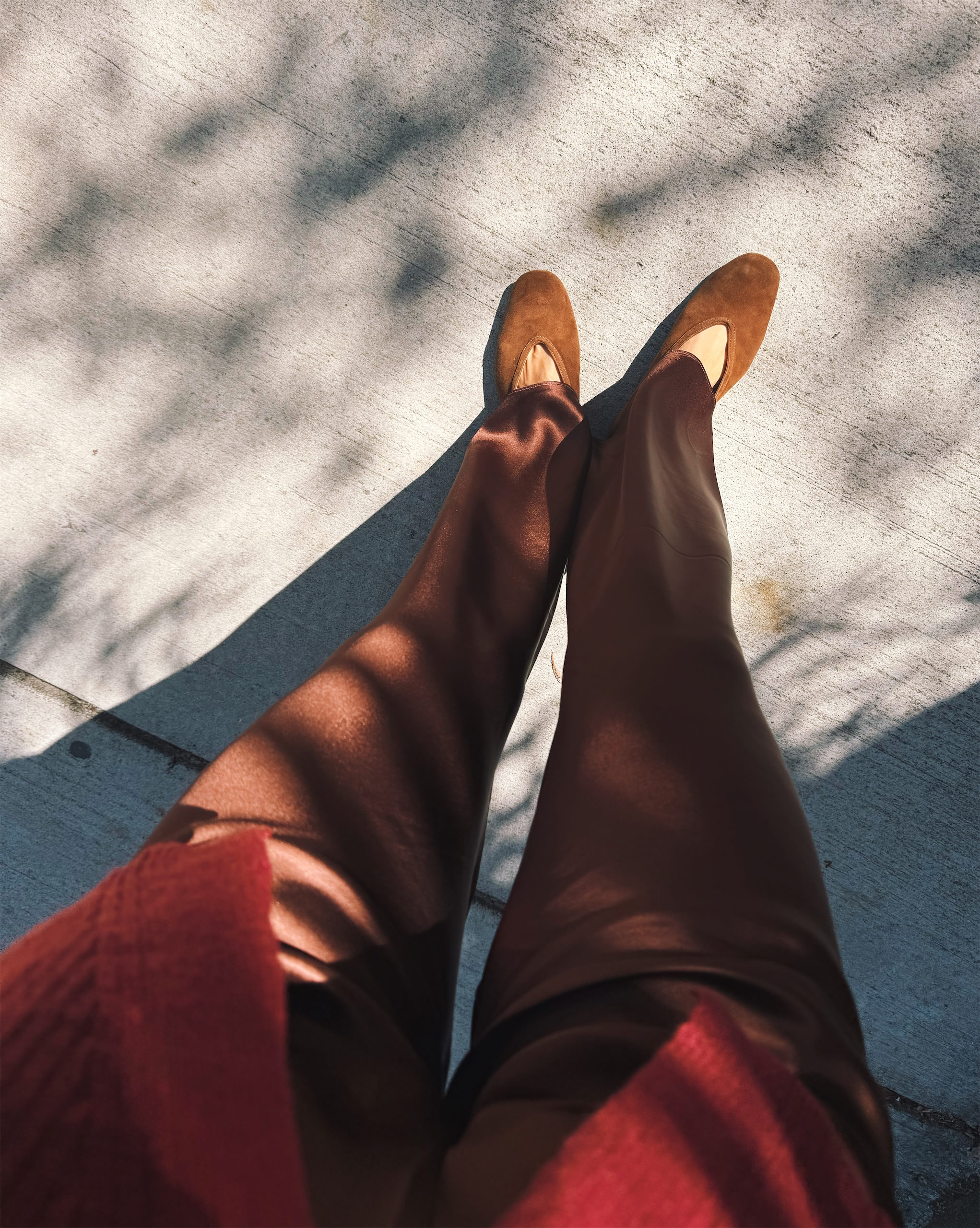 Maroon Amazon Cardigan Silk Trousers