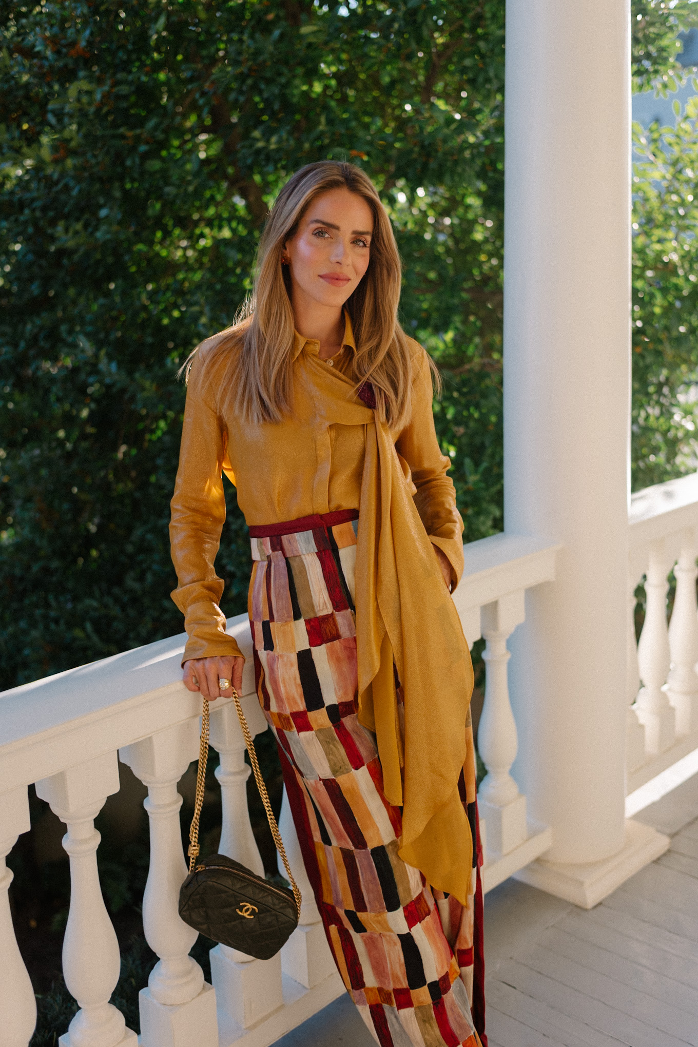 Deconstructed Femme - Julia Berolzheimer 6 gold top flower brooch color tiled pants