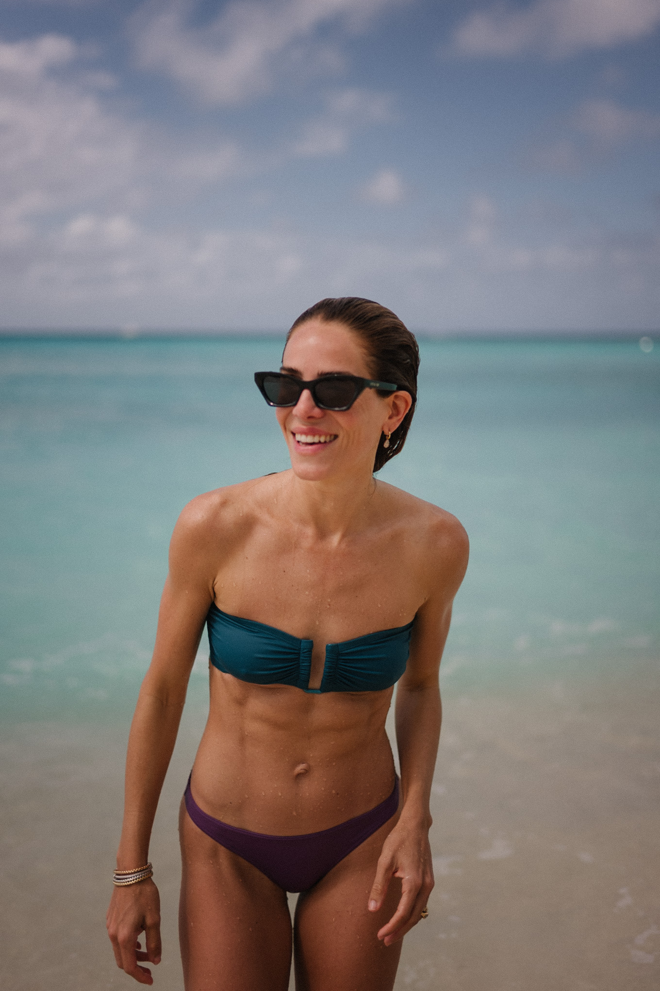 turquoise purple bikini