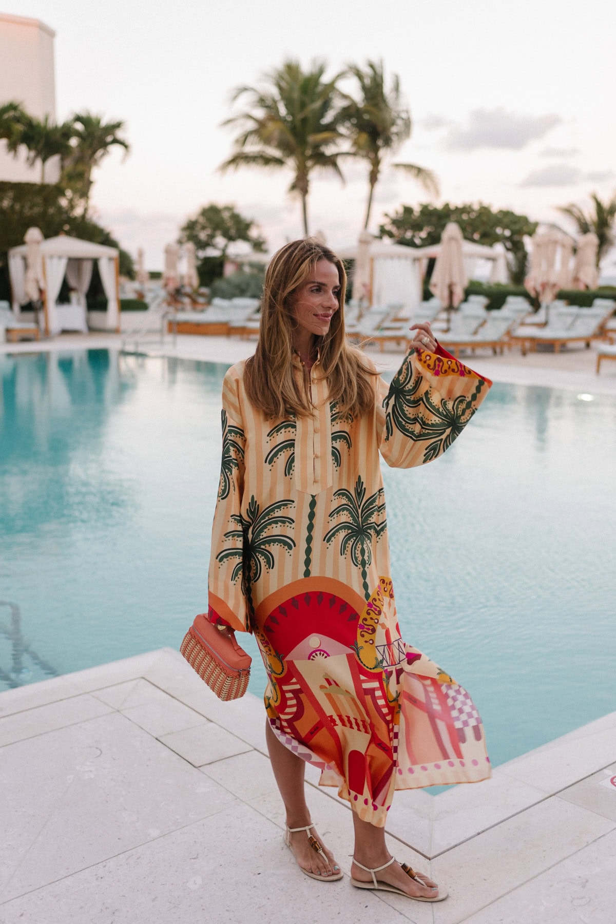 yellow green orange silk kaftan